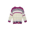 Women's Knitted Neps Yarn Striped Crew-Neck Pullover